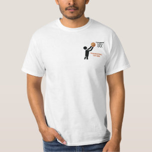 Basketbollspelare med boll anpassningsbar t-shirt