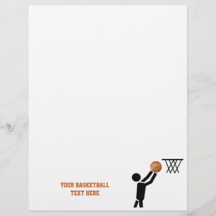 Basketbollspelare med flygblad för boll anpassning