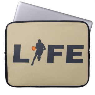 Basketbollspelare med orange boll laptop fodral