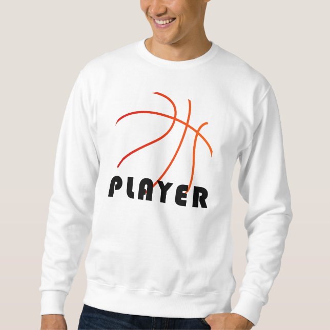 Basketbollspelare | Mimimal Modern Design Lång Ärmad Tröja (Framsida)