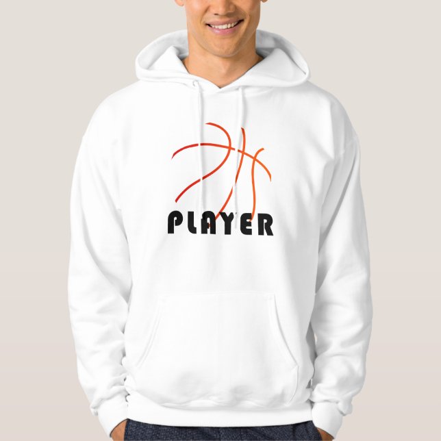Basketbollspelare | Mimimalistisk Modern Design Hoodie (Framsida)