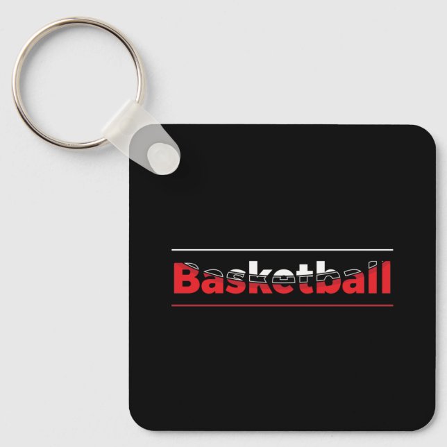Basketbollspelare - Minimalistisk geometrisk båge Nyckelring (Framsida)