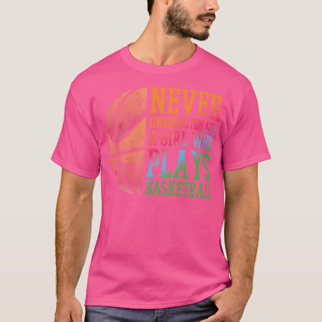 Basketbollspelare Retro Basketball Gift Girl T Shirt (Framsida)