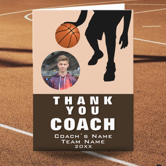 Basketbollspelare Siluett Foto Tränare Tack Kort (Skapare uppladdad)