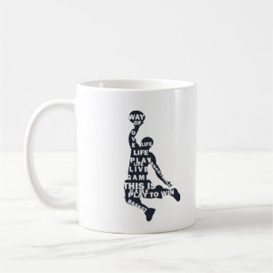 Basketbollspelare slam dunk kaffemugg