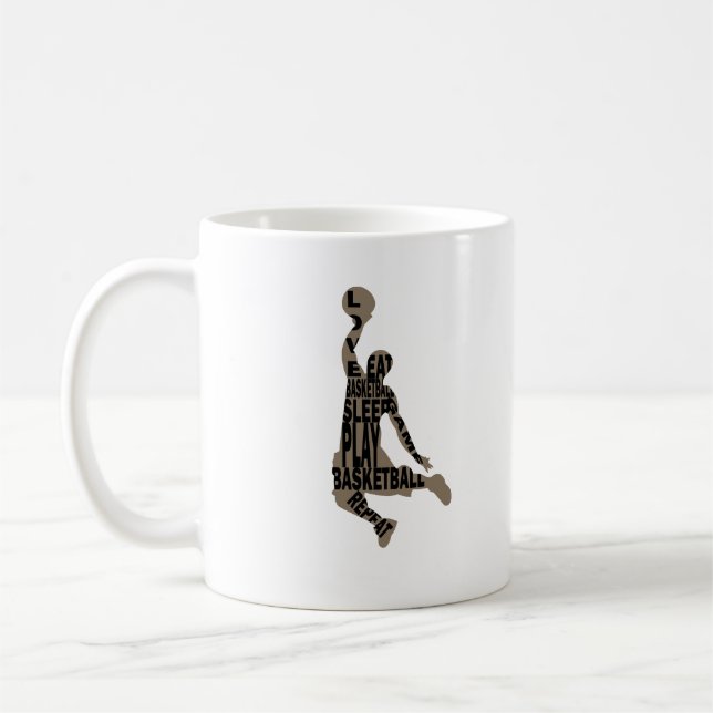 Basketbollspelare slam dunk kaffemugg (Vänster)