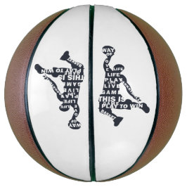 Basketbollspelare slam dunk med text i fullt