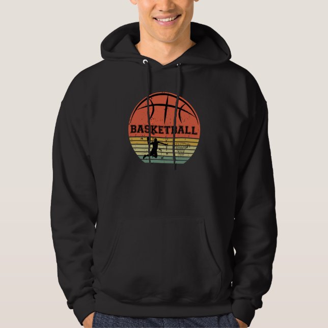 Basketbollspelare slam dunk vintage-återstart hoodie (Framsida)