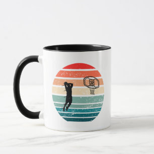 Basketbollspelare slam dunk vintage-återstart mugg
