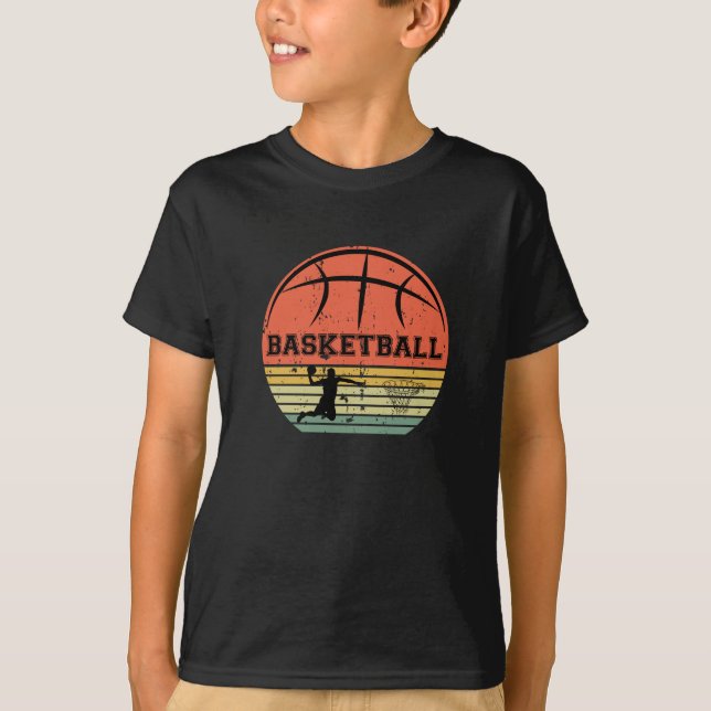 Basketbollspelare slam dunk vintage-återstart t shirt (Framsida)