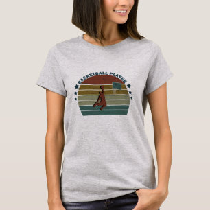 Basketbollspelare slam dunk vintage-återstart t shirt