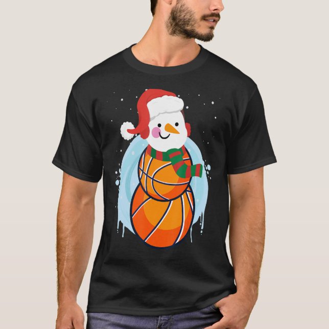 Basketbollspelare snögubbe basketspelare 1 t shirt (Framsida)