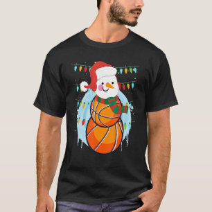 Basketbollspelare snögubbe basketspelare 2 t shirt