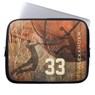 Basketbollspelare som flyger till Sleeven ring Laptop Fodral