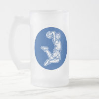 Basketbollspelare som gör Slam dunk Light Design