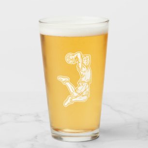 Basketbollspelare som gör Slam dunk Light Design Glaskopp