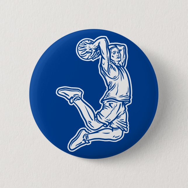Basketbollspelare som gör Slam dunk Light Design Knapp (Framsida)