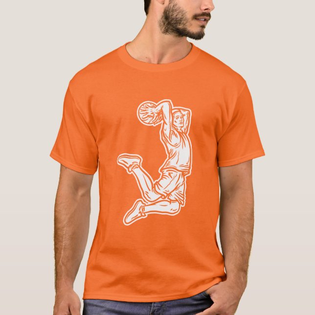 Basketbollspelare som gör Slam dunk Light Design T Shirt (Framsida)