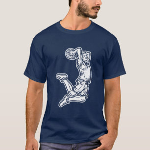 Basketbollspelare som gör Slam dunk Light Design T Shirt