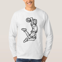 Basketbollspelare som gör Slam dunk Mörk Design T Shirt