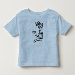 Basketbollspelare som gör Slam dunk Mörk Design T Shirt