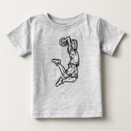 Basketbollspelare som gör Slam dunk Mörk Design T Shirt
