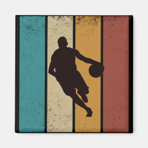 Basketbollspelare som kör vintagen stil magnet