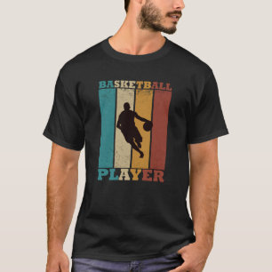 Basketbollspelare som kör vintagen stil t shirt