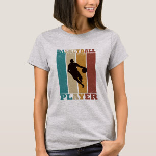 Basketbollspelare som kör vintagen stil t shirt