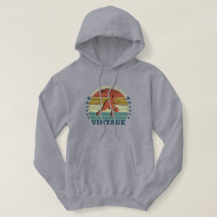 Basketbollspelare som kör vintagens återstart t shirt