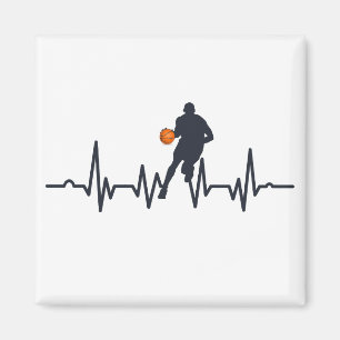 Basketbollspelare som tappar pulsslag magnet