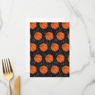 Basketbollspelare Sport Boll Elegant Svart Glitter Meny