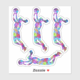 Basketbollspelare stänk klistermärken