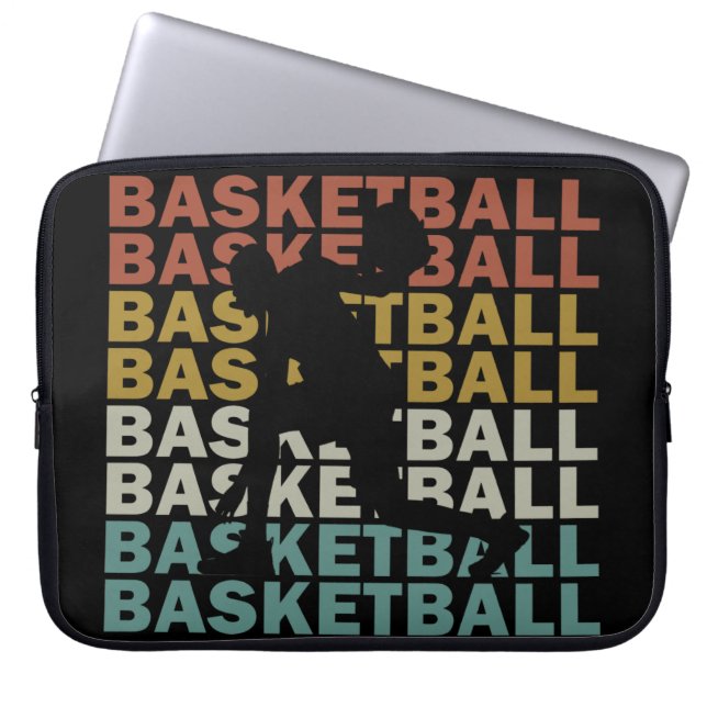Basketbollspelare vintage retro stil laptop fodral (Framsidan)