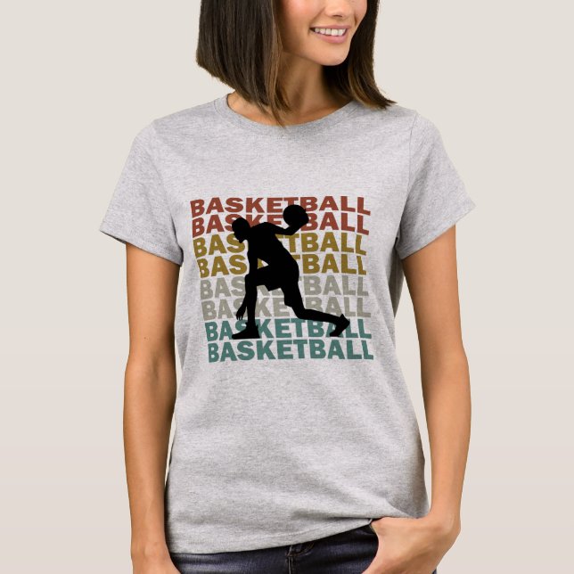 Basketbollspelare vintage retro stil t shirt (Framsida)