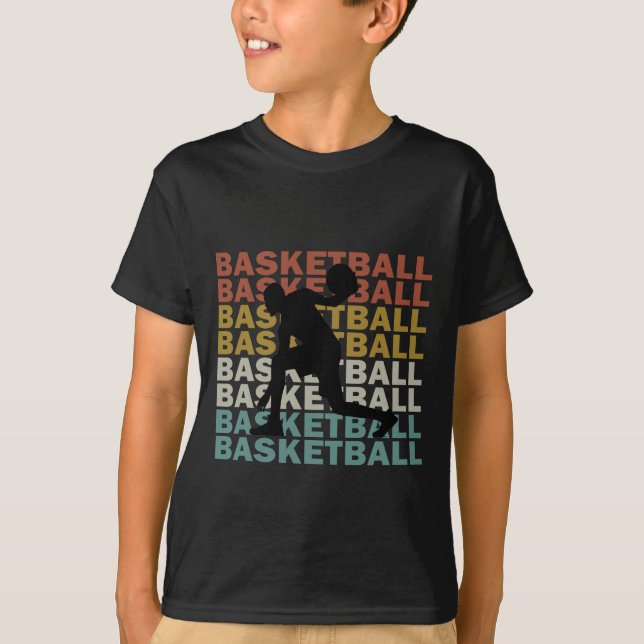 Basketbollspelare vintage retro stil t shirt (Framsida)