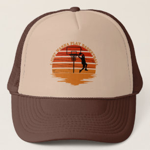 Basketbollspelare vintage retro sunset stil keps