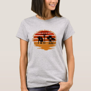Basketbollspelare vintage retro sunset stil t shirt