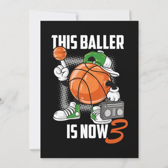 Basketbollspelaren 3 år gammal inbjudningar (Framsida)