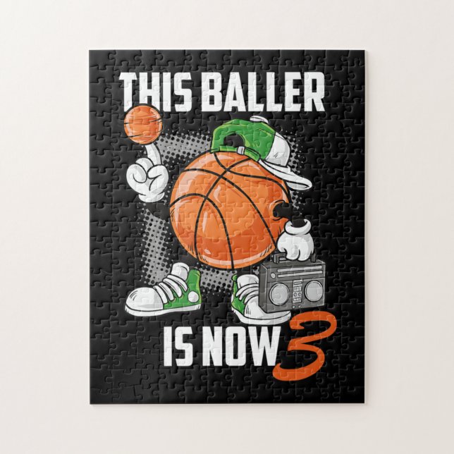 Basketbollspelaren 3 år gammal pussel (Vertikal)