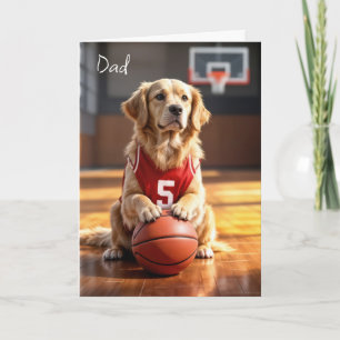 Basketbollspelaren Golden Retriever för Pappa Kort