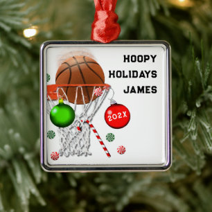 Basketbollspelaren kan samlas in julgransprydnad metall