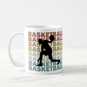 Basketbollspelartext vintage stil kaffemugg