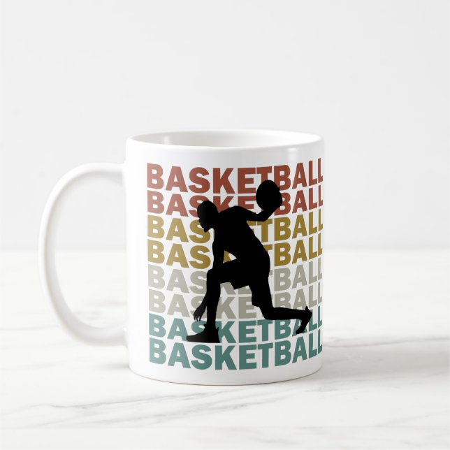 Basketbollspelartext vintage stil kaffemugg (Vänster)