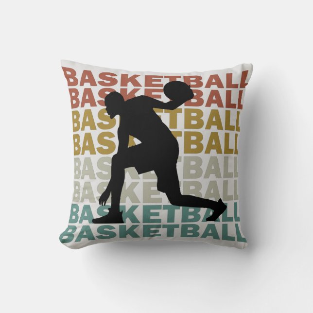 Basketbollspelartext vintage stil kudde (Framsida)