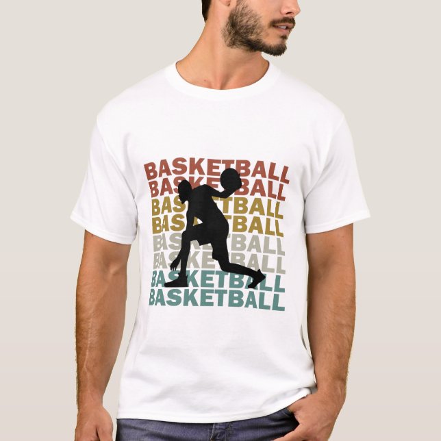 Basketbollspelartext vintage stil t shirt (Framsida)