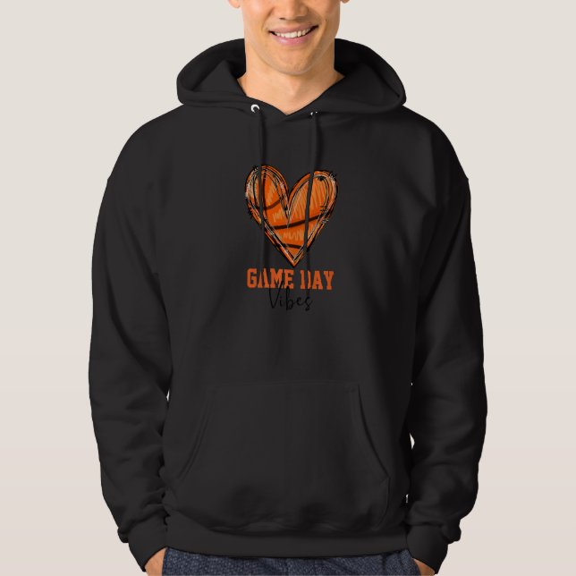 Basketbollspelsdagen Vibes Basketball Mamma Basket Hoodie (Framsida)