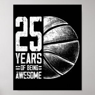 Basketbollsspelare 25 år gammal basket 25-årsjubil poster