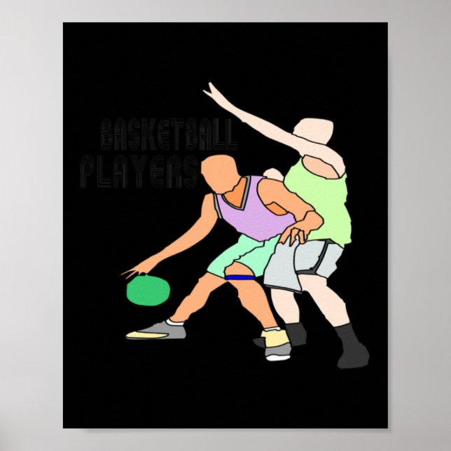 Basketbollsspelare överst poster (Framsidan)