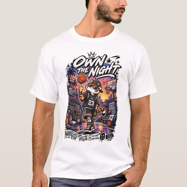 basketbollstiger t shirt (Framsida)